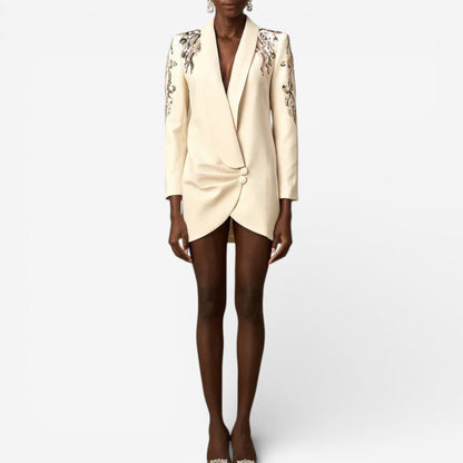 Giada™ Vestido Blazer Bordado de Corte Elegante