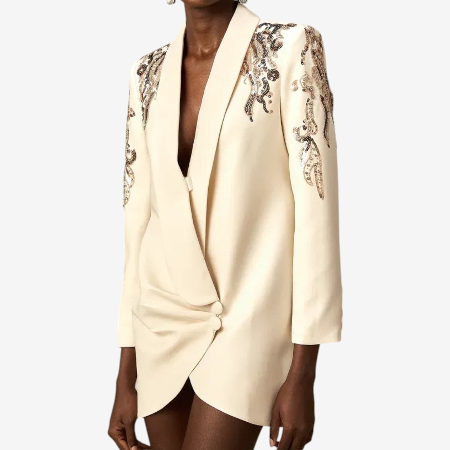 Giada™ Vestido Blazer Bordado de Corte Elegante