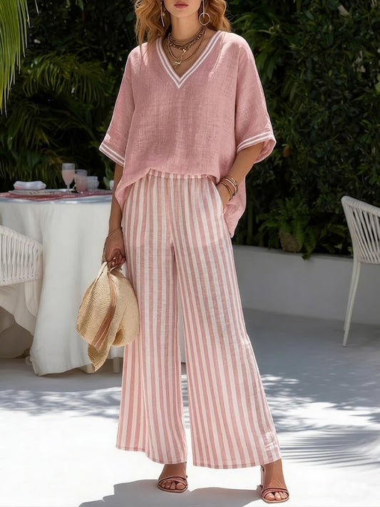 Valentina | Conjunto Suelto de Verano con Pantalón Fluido