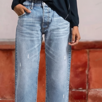Vaqueros Elena — Corte Recto Cropped Retro